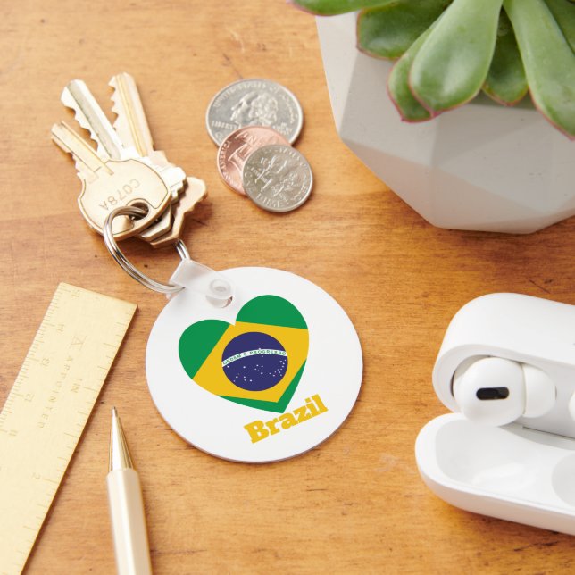 Brazil Heart Flag    Keychain (Desk)