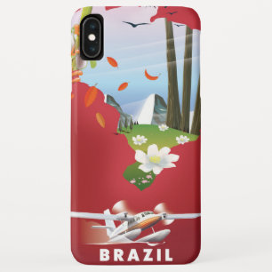 Brazil Illustrated travel poster. iPhone XS Max Case