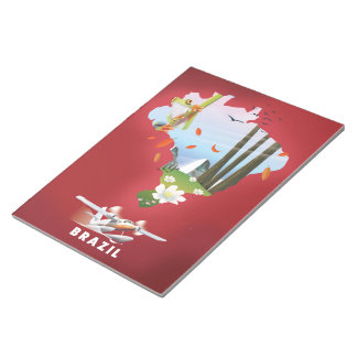 Brazil Illustrated travel poster. Notepad