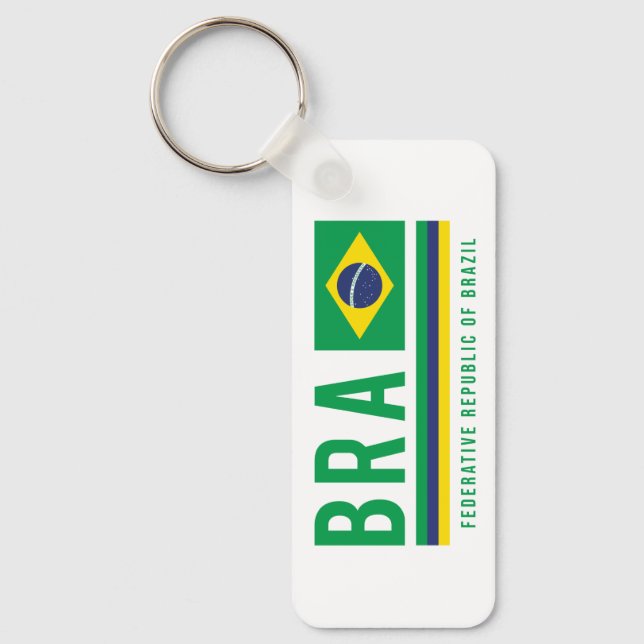 Brazil ISO Code-Alpha 3 Design Keychain (Front)