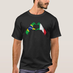 Brazil Italy Flag Brazilian Italian Heart 1 T-Shirt