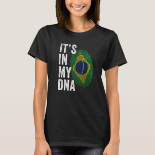 Brazil It's in my DNA Brazilian Flag Fingerprint C T-Shirt