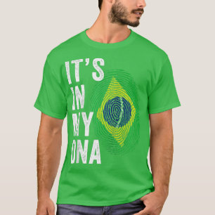 Brazil Its in my DNA Brazilian Flag Fingerprint Cu T-Shirt