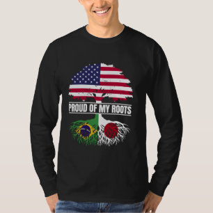 Brazil Japan Mix Proud of my Roots Brazilian Japan T-Shirt