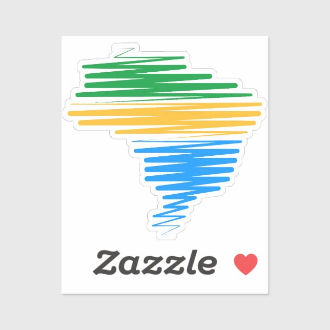 Brazil map border with brazilian flag colours (Sheet)