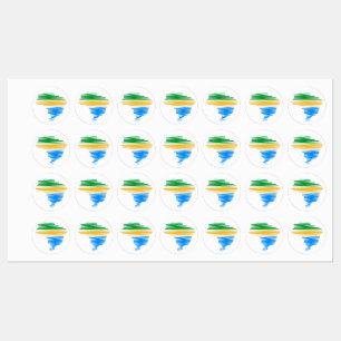 Brazil map border with brazilian flag colours