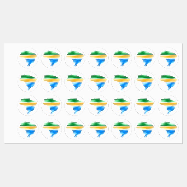 Brazil map border with brazilian flag colours (Sheet)
