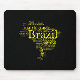 Brazil Map Brazilian Soccer Copacana Brasil Men Wo Mouse Pad