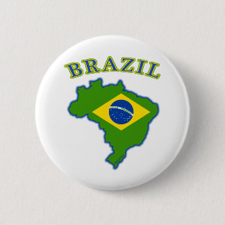 BRAZIl Map/Flag 2 Inch Round Button