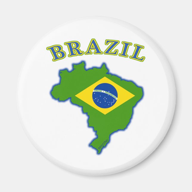 BRAZIl Map/Flag Magnet (Front)