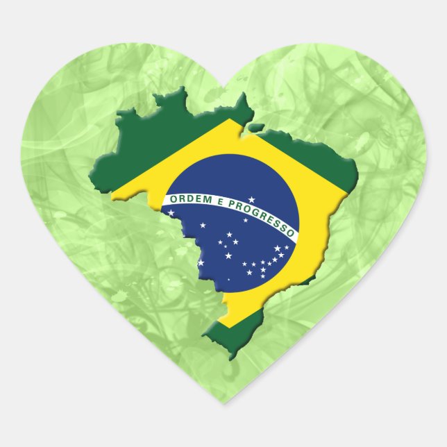 Brazil map heart sticker (Front)