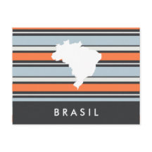 Brazil Map: Modern Stripes