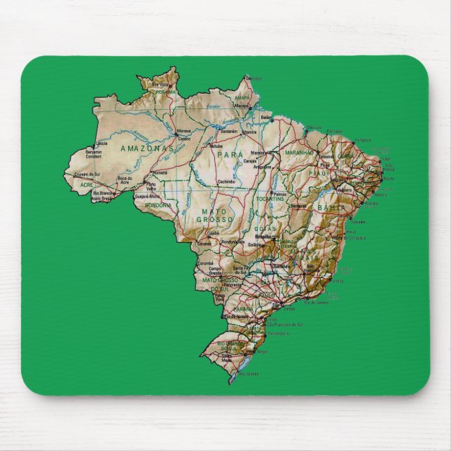 Brazil Map Mousepad (Front)