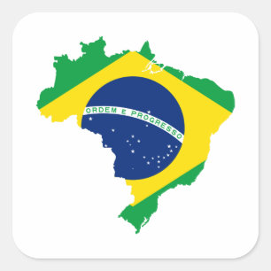 BRAZIL MAP SQUARE STICKER