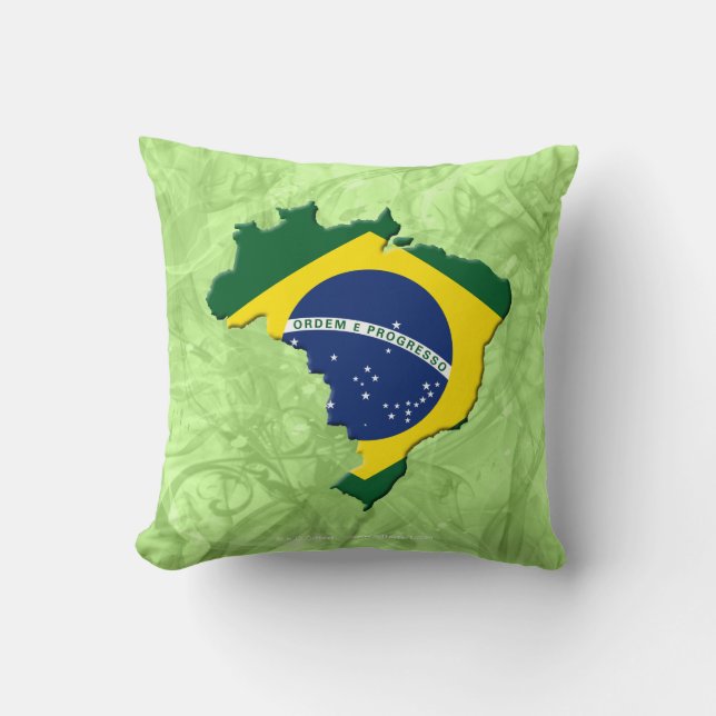 Brazil map throw pillow (Front)