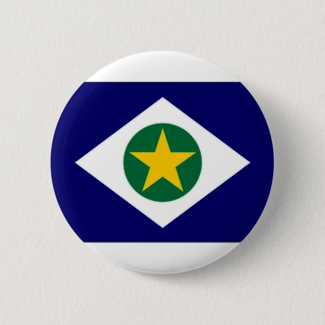 Brazil Mato Grosso Flag 2 Inch Round Button (Front)