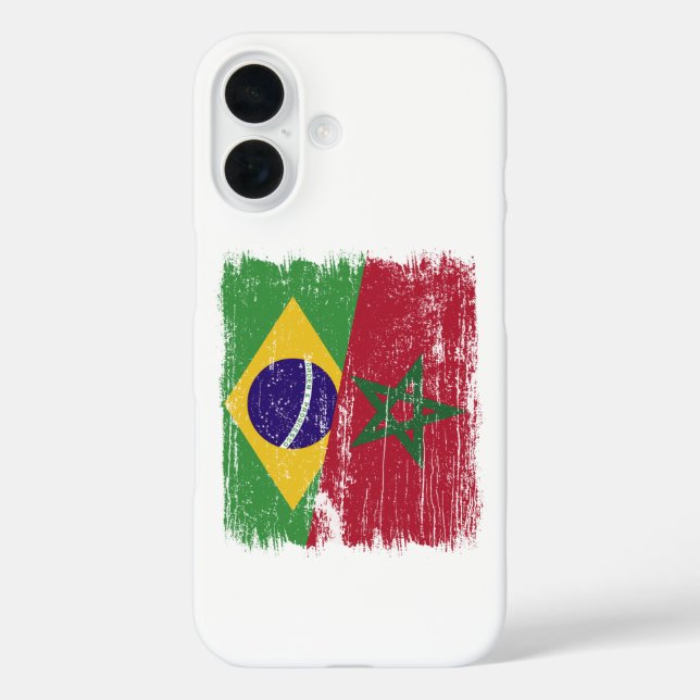 Brazil Morocco Half Flag Brazilian Moroccan Case-Mate iPhone Case (Back)