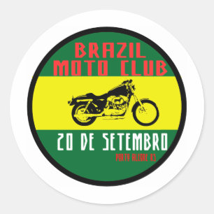 Brazil moto club classic round sticker
