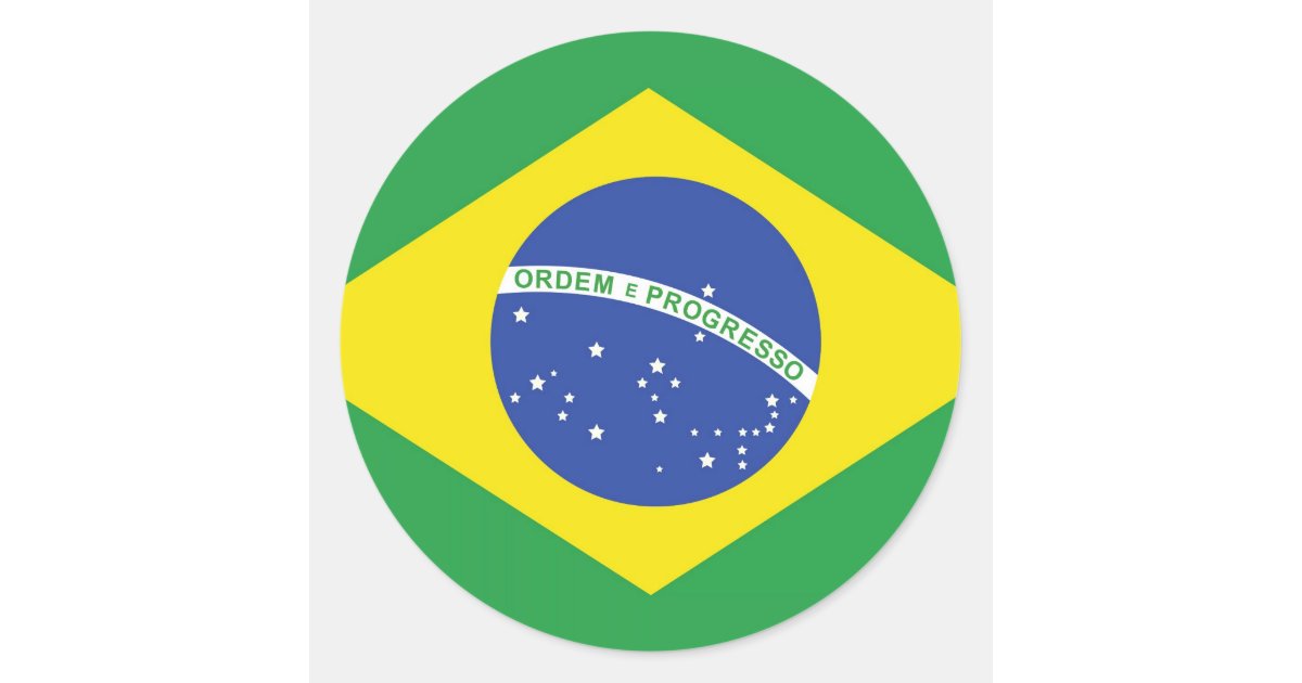 Brazil National Flag Classic Round Sticker