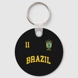 Brazil Number 11 Brazilian Soccer Team Sports Shir Keychain