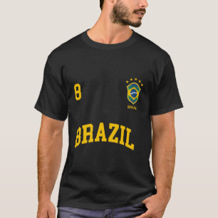 Brazil Number 8 Brazilian Soccer Team Sports T-Shirt