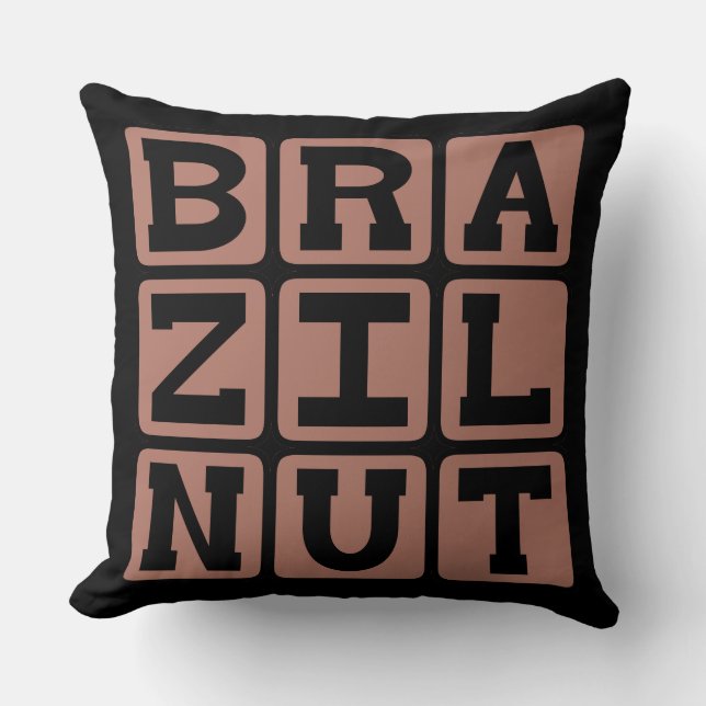 Brazil Nut, Legume Throw Pillow (Front)