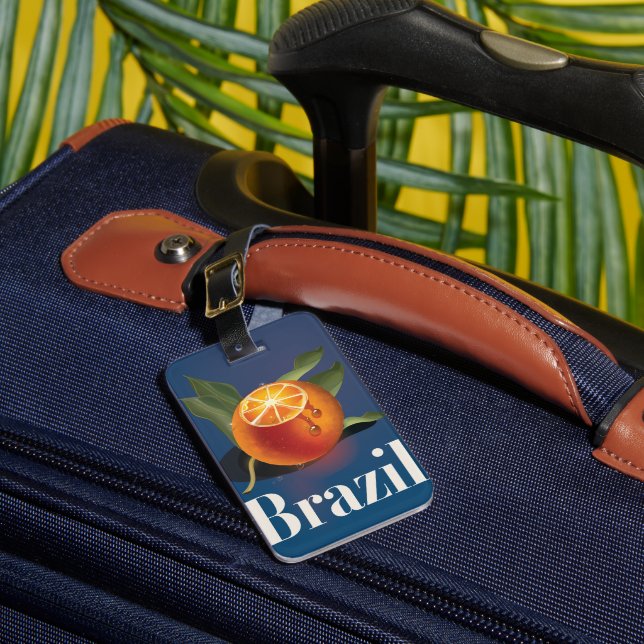 Brazil Oranges travel poster Postcard Luggage Tag (Front Insitu 1)