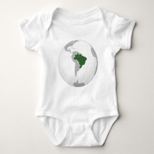 Brazil (orthographic projection) baby bodysuit