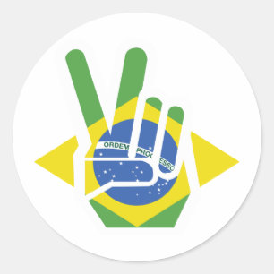 Brazil, Peace Classic Round Sticker