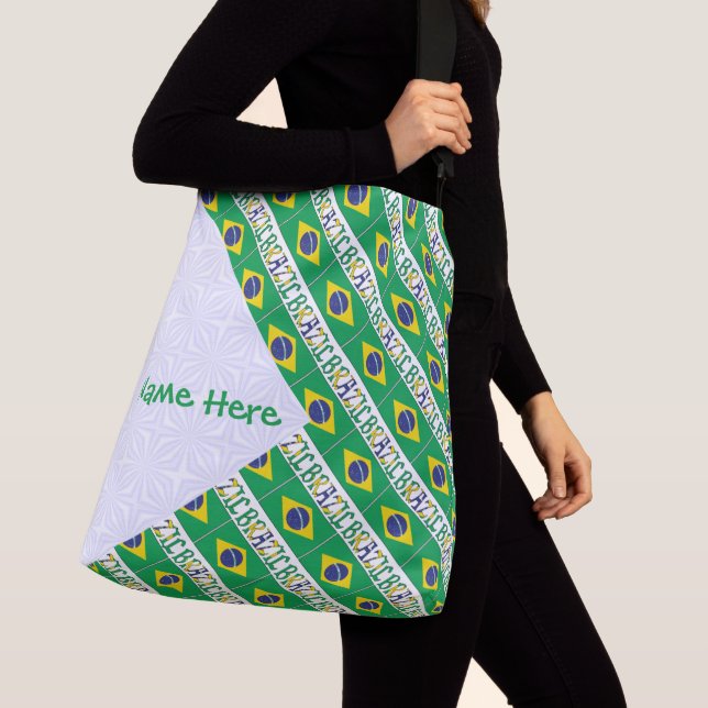 Brazil Personalized Tiled  Crossbody Bag (Close Up)