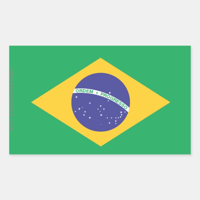 Brazil Plain Flag Sticker (Front)