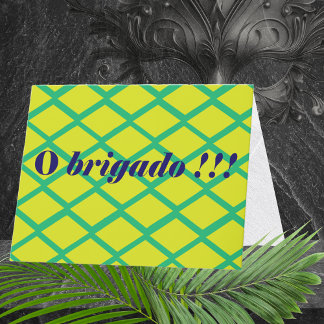 Brazil Portuguese Thank You Obrigado Card