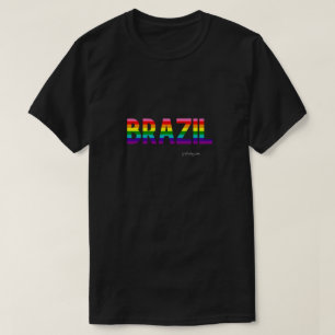 Brazil Pride T Shirt   Rainbow Flag 