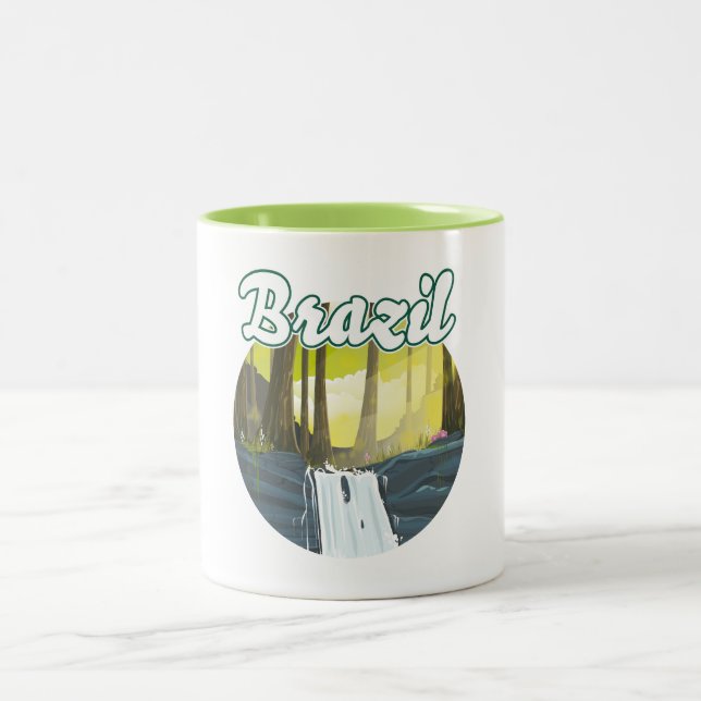 Brazil Rainforest logo Two-Tone Coffee Mug (Center)