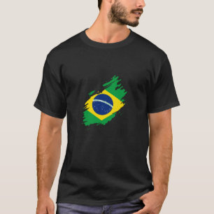 Brazil Ripped Flag National Pride Sports Fans Braz T-Shirt