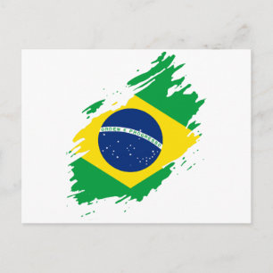 Brazil Ripped Flag National Pride Sports  Holiday Postcard