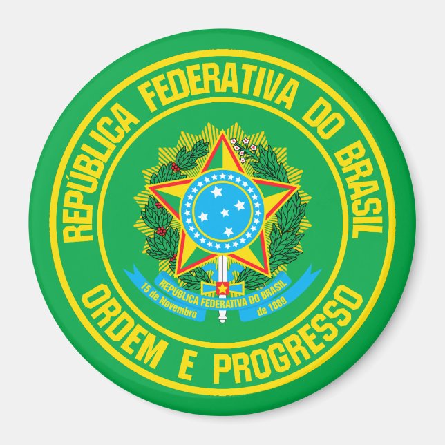Brazil Round Emblem Magnet (Front)