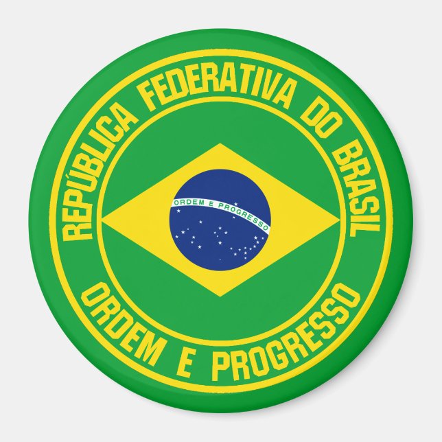 Brazil Round Emblem Magnet (Front)