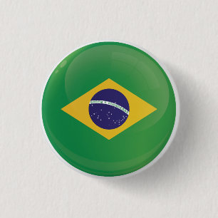 Brazil  Round Icon Flag 1 Inch Round Button