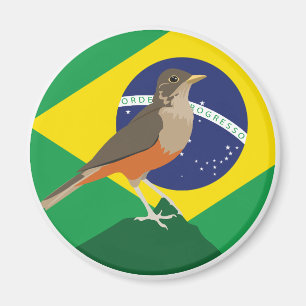 Brazil Rufous-bellied thrush Brazilian National Magnet