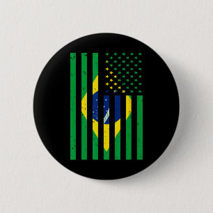 Brazil Shirt Brasil Soccer Usa America Flag Jersey 2 Inch Round Button