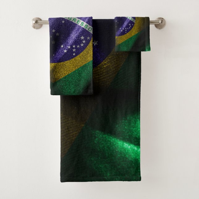 Brazil silk flag bath towel set (Insitu)