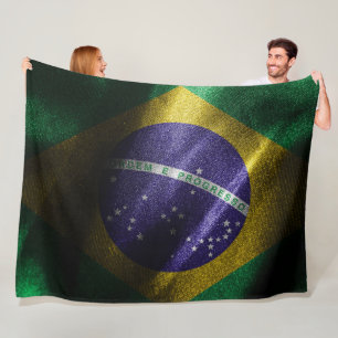 Brazil silk flag fleece blanket
