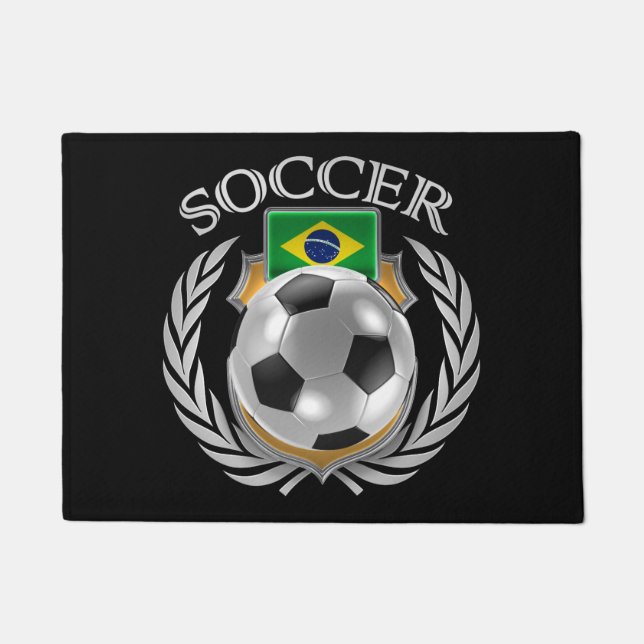 Brazil Soccer 2016 Fan Gear Doormat (Front)
