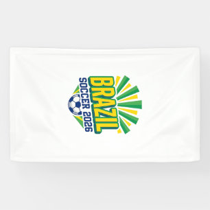 Brazil Soccer 2026 Soccer Bold Country Typography Banner