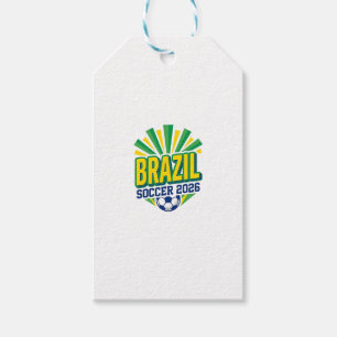 Brazil Soccer 2026 Soccer Bold Country Typography Gift Tags