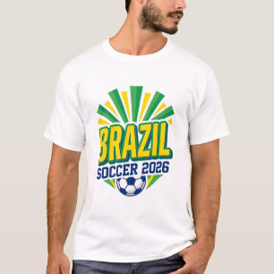 Brazil Soccer 2026 Soccer Bold Country Typography  T-Shirt