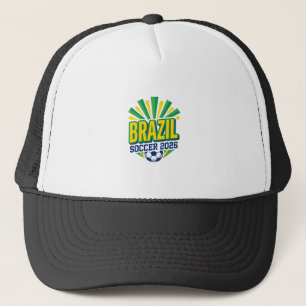 Brazil Soccer 2026 Soccer Bold Country Typography  Trucker Hat