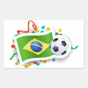 Brazil, soccer and flag sticker