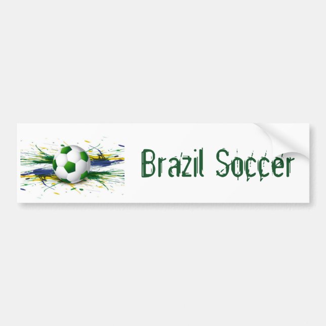 Brazil Soccer Bumper Sticker (Front)